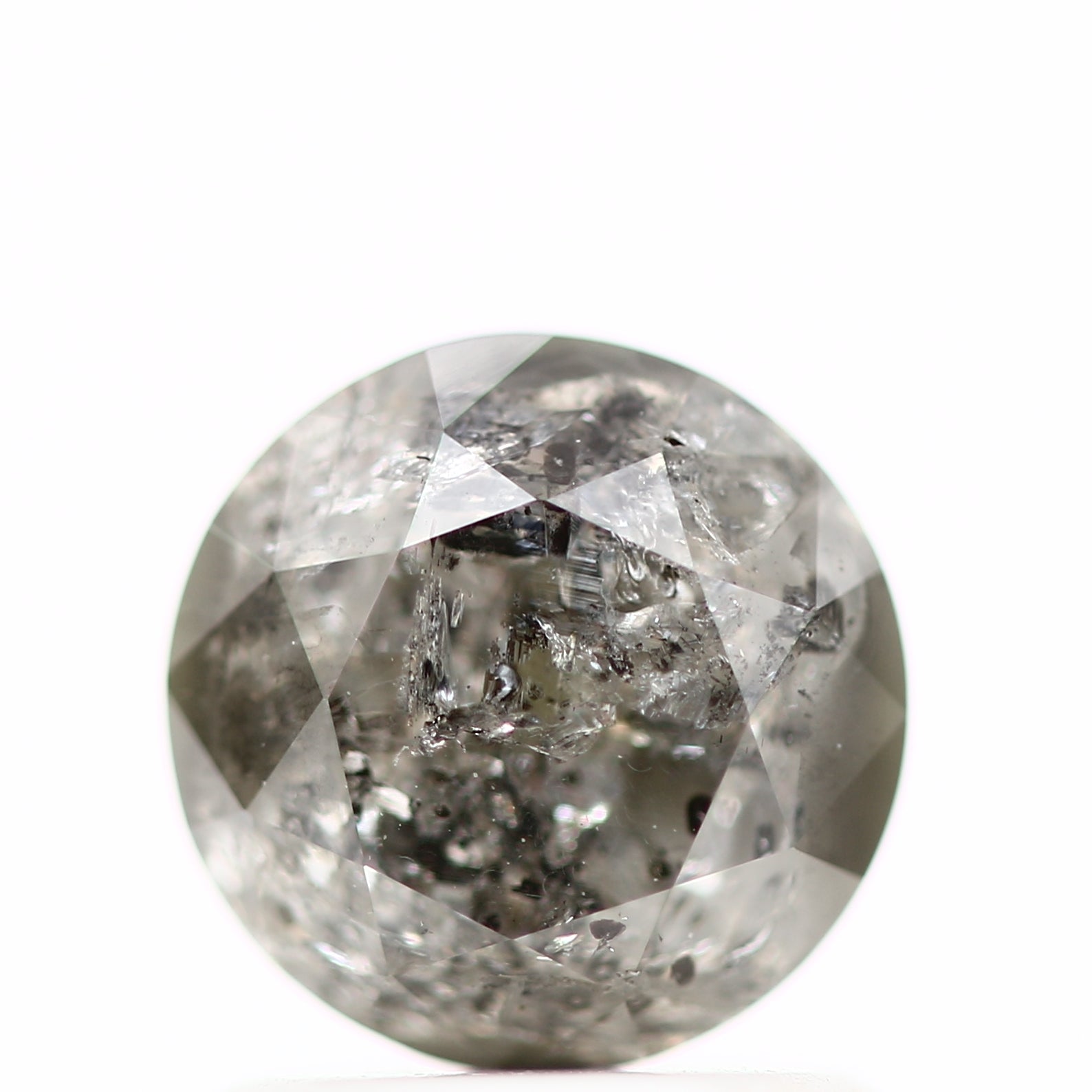 1.26 Carat Salt and Pepper Gray Round Brilliant Cut Natural Loose Diamond